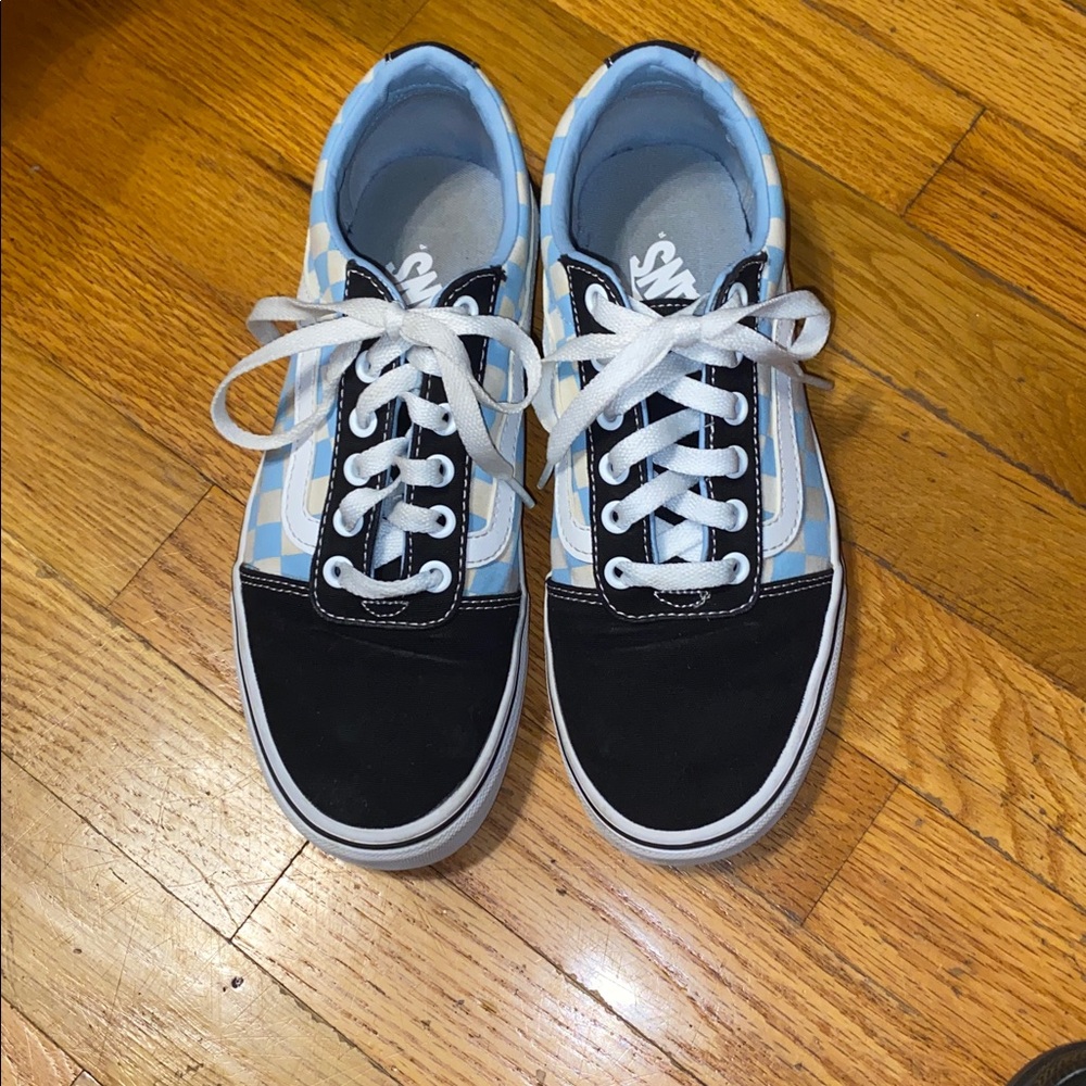 Vans Blue and Black  Women’s Checkered Sneakers